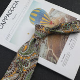 Gravata Paisley Contraste Verde Oliva SK789